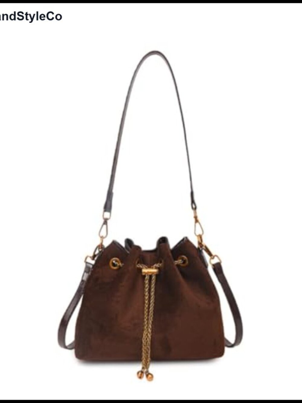 Mini Suede Bucket Bag Faux Suede Drawstring Crossbody Shoulder Purse Work Travel